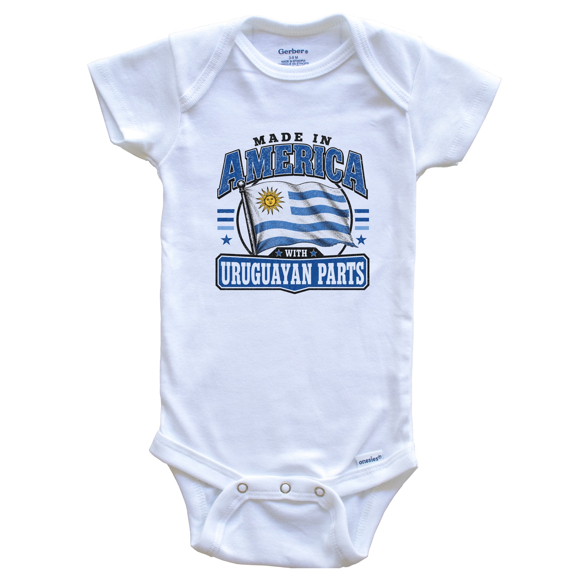 Made In America With Uruguayan Parts Uruguay Flag Baby Bodysuit