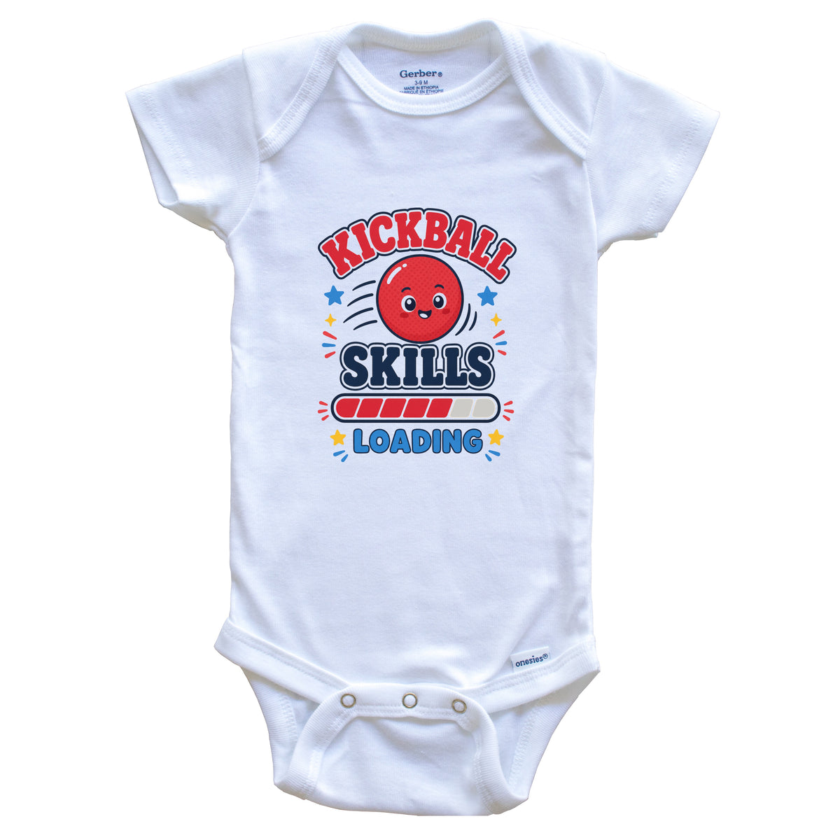 Kickball Skills Loading Funny Sports Humor Baby Bodysuit