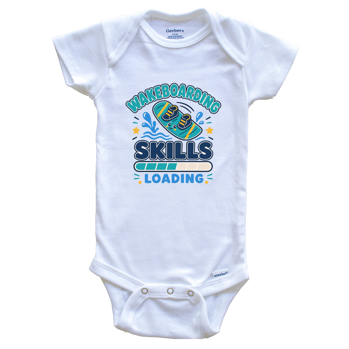 Wakeboarding Skills Loading Funny Wakeboard Humor Baby Bodysuit