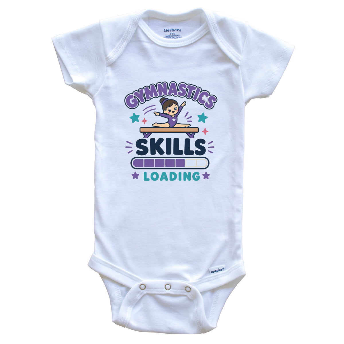 Gymnastics Skills Loading Funny Sports Humor Baby Bodysuit