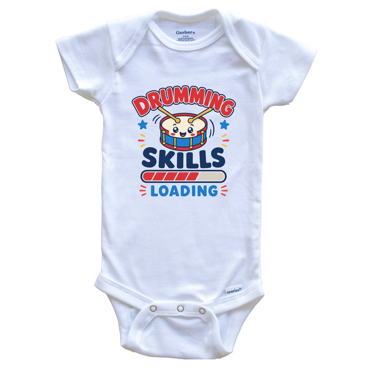 Drumming Skills Loading Funny Drummer Humor Baby Bodysuit