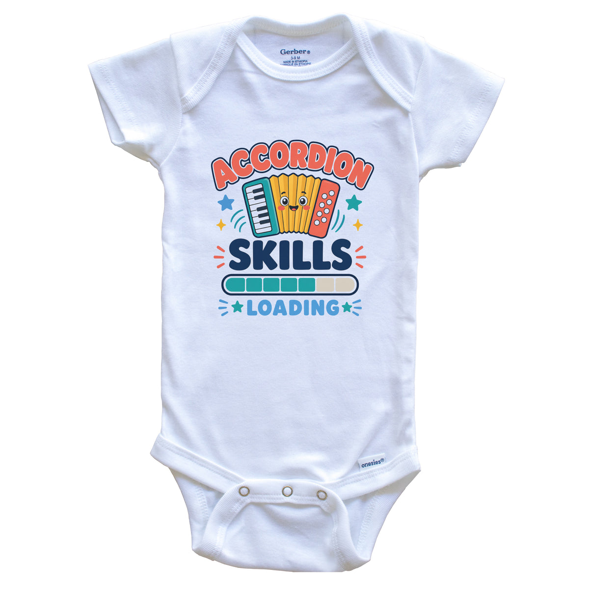 Accordion Skills Loading Funny Musician Humor Baby Bodysuit