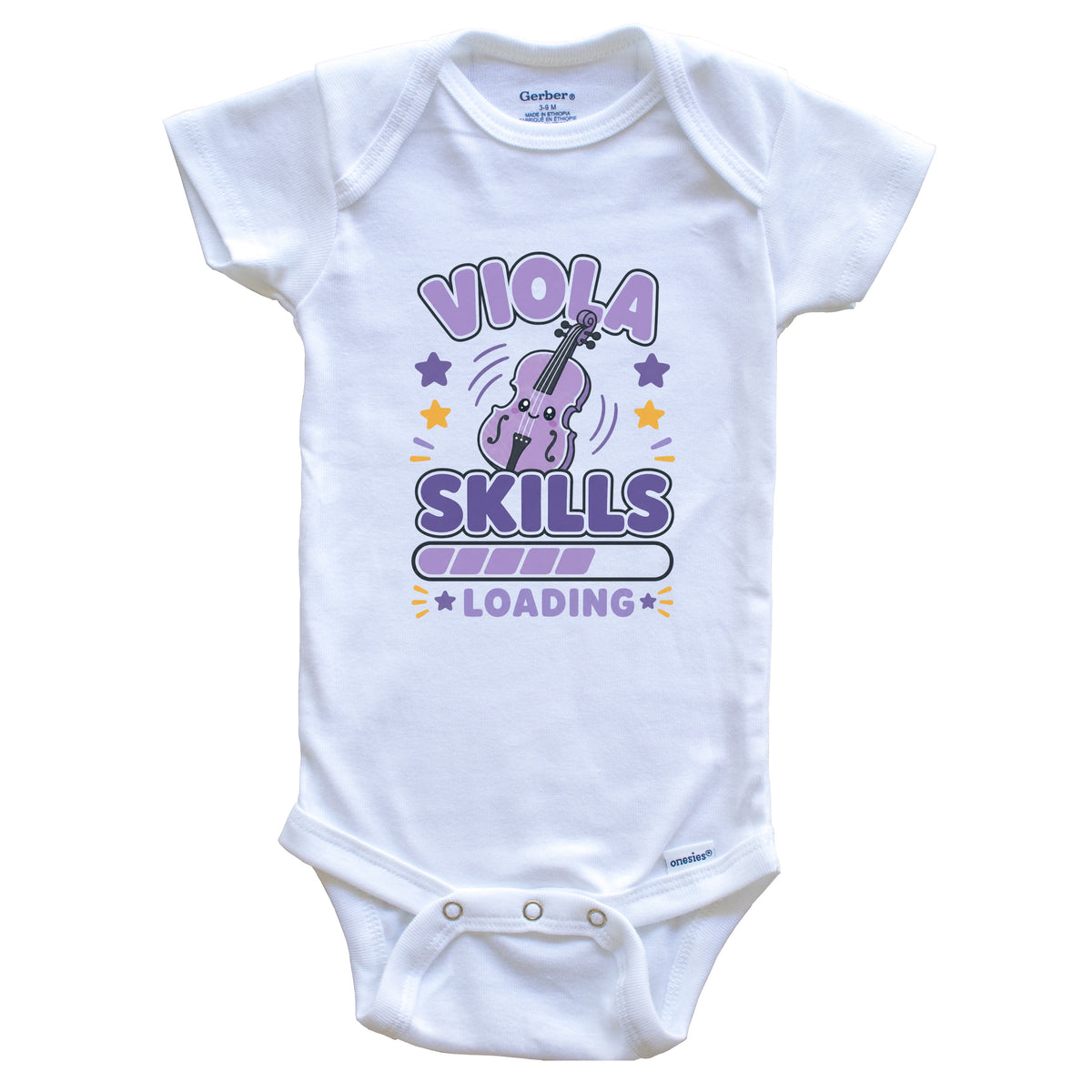 Viola Skills Loading Funny Musician Humor Baby Bodysuit