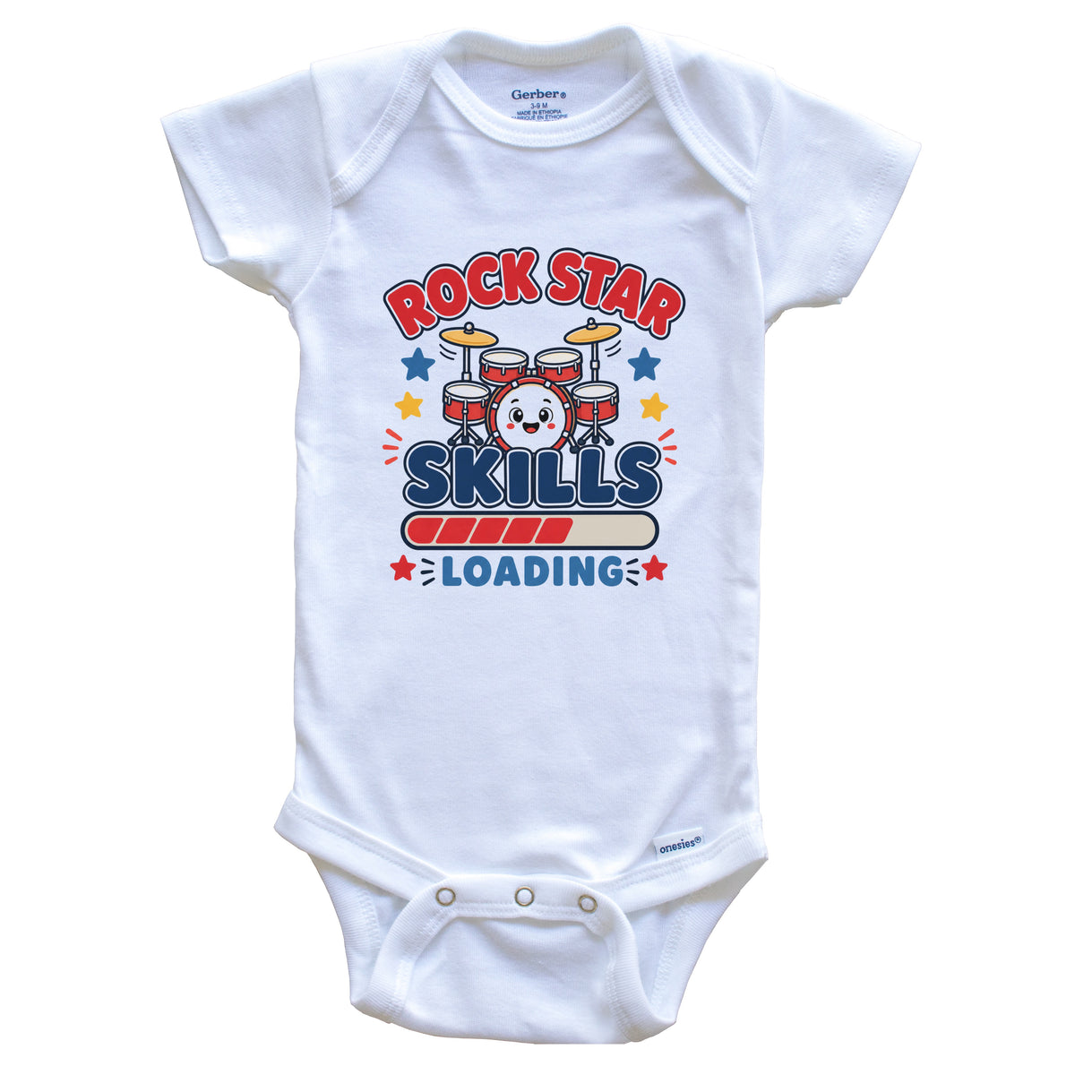 Rock Star Skills Loading Funny Rock Music Humor Baby Bodysuit