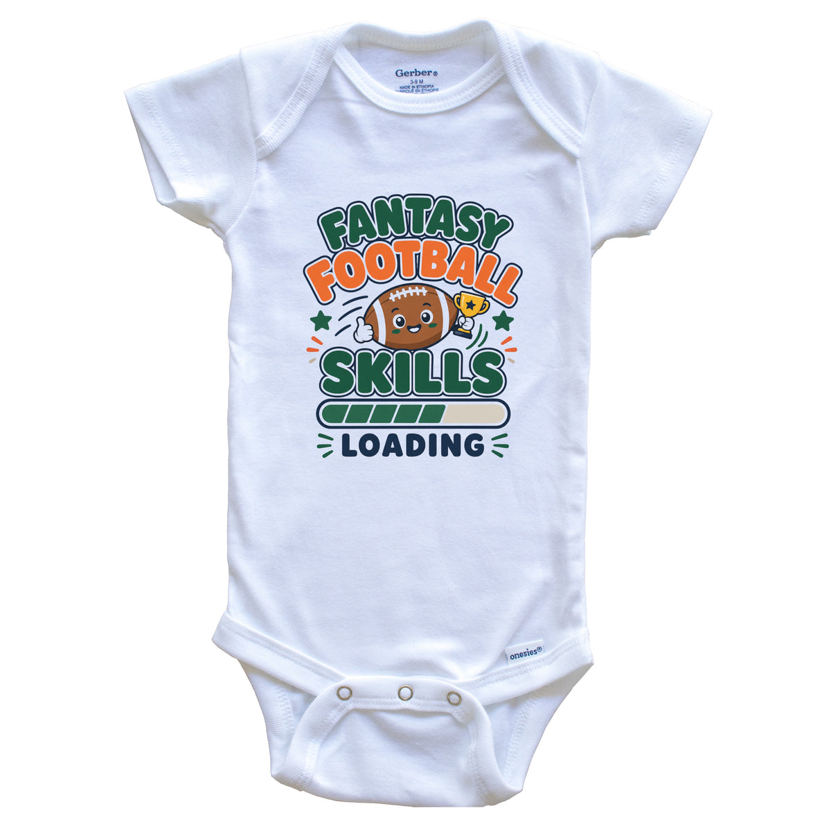 Fantasy Football Skills Loading Funny Fantasy Sports Baby Bodysuit
