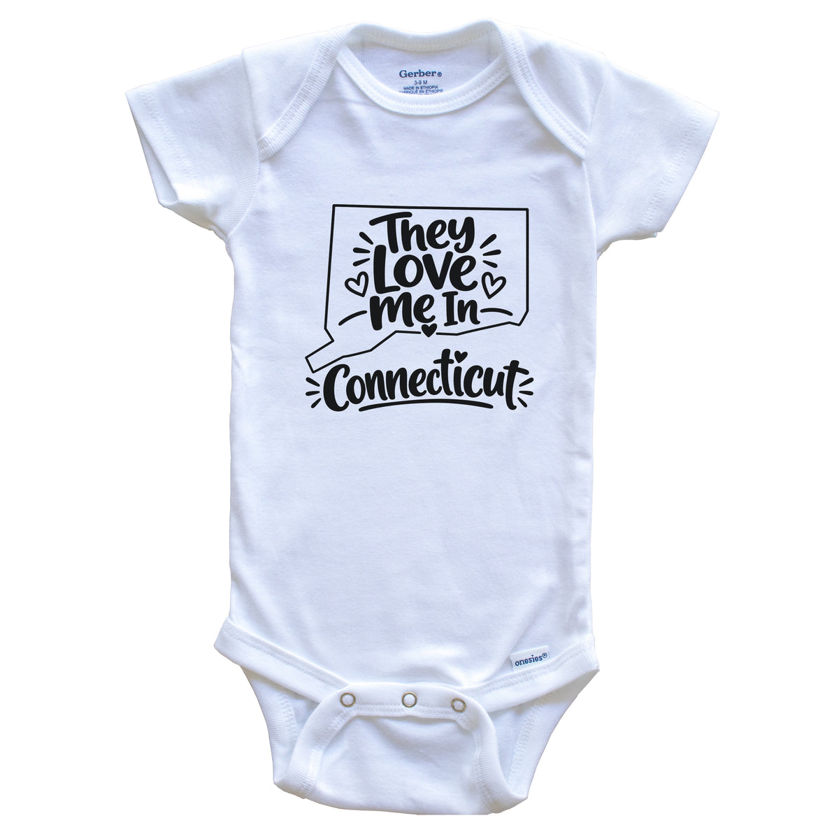 They Love Me In Connecticut Funny Baby Bodysuit