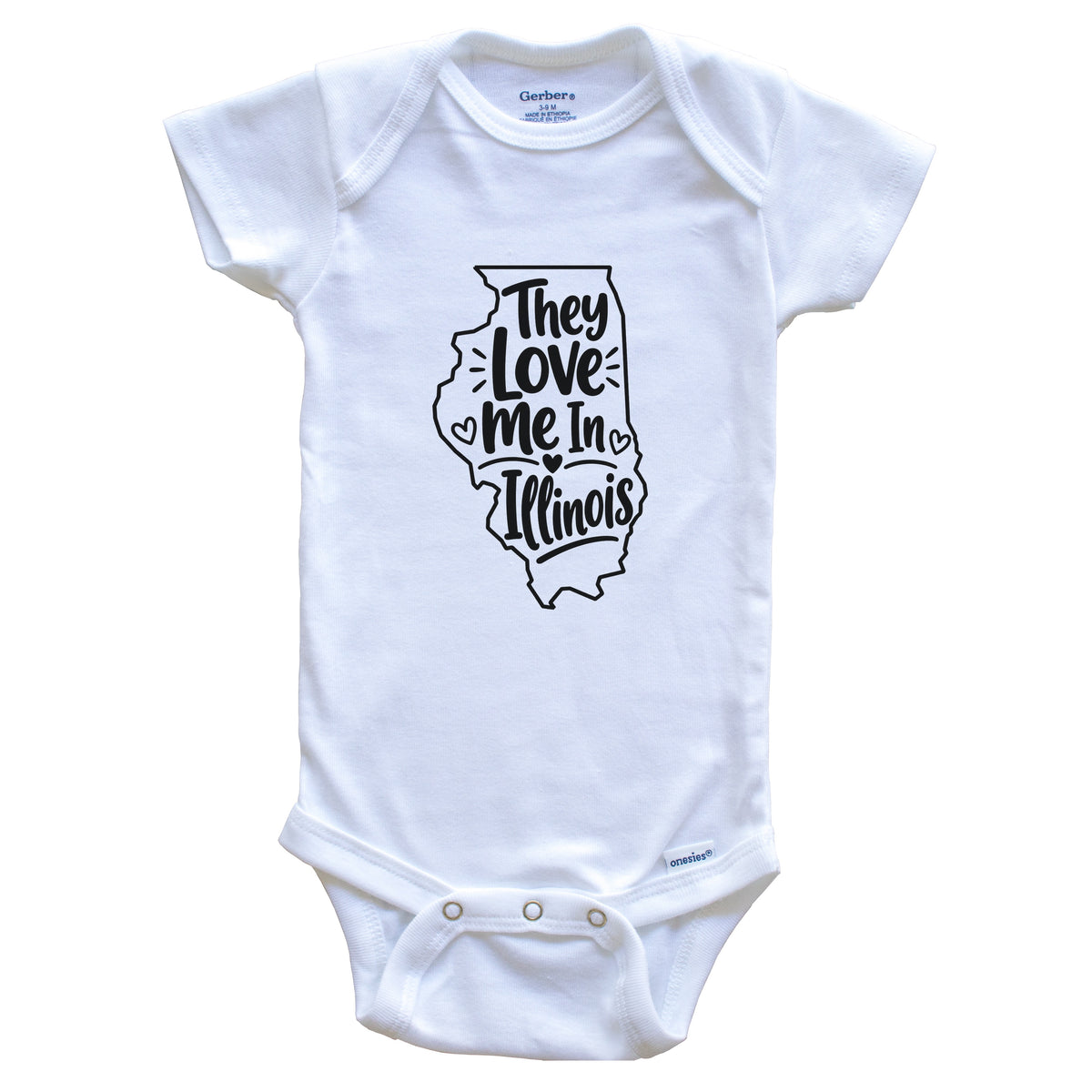 They Love Me In Illinois Funny Baby Bodysuit