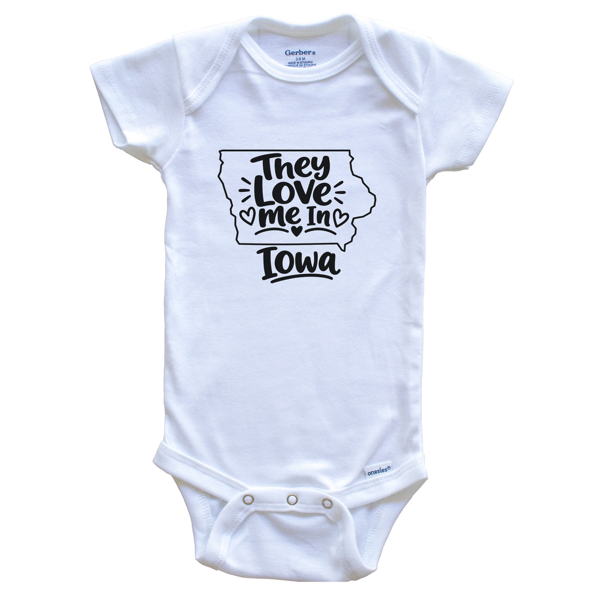 They Love Me In Iowa Funny Baby Bodysuit