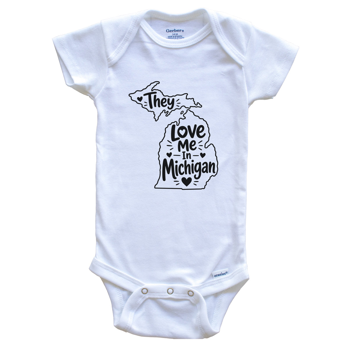 They Love Me In Michigan Funny Baby Bodysuit