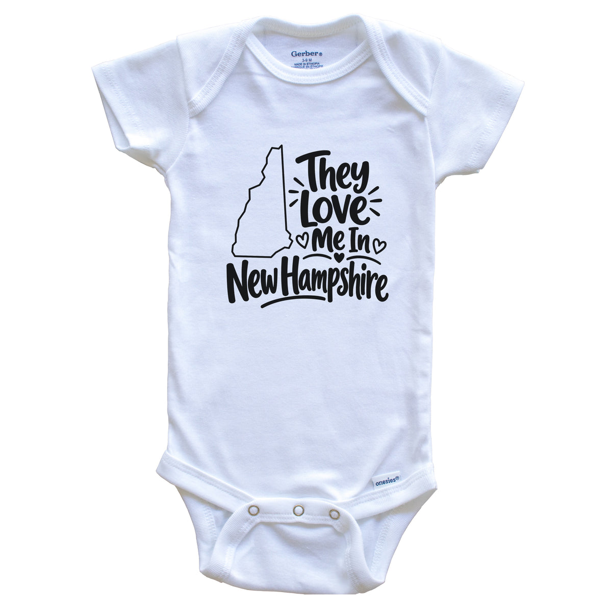 They Love Me In New Hampshire Funny Baby Bodysuit