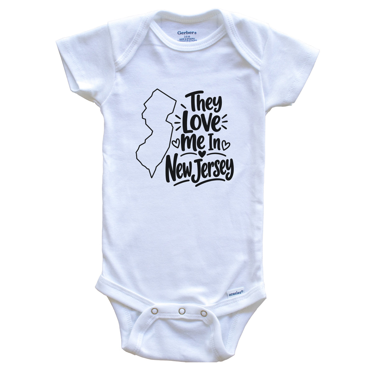 They Love Me In New Jersey Funny Baby Bodysuit