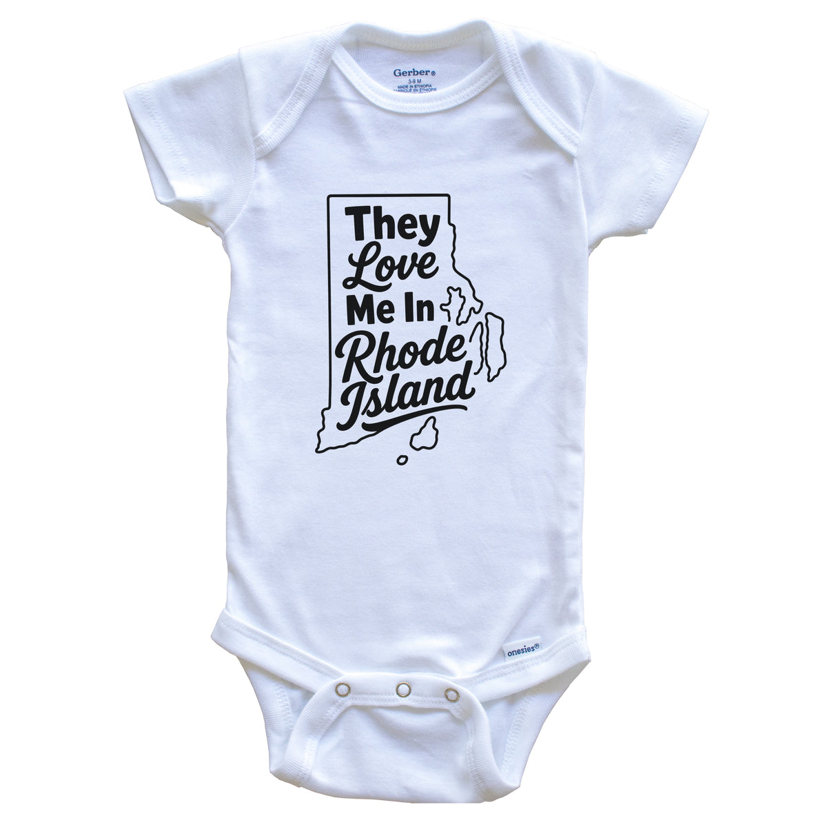 They Love Me In Rhode Island Funny Baby Bodysuit