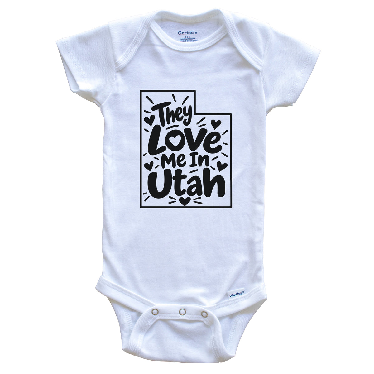 They Love Me In Utah Funny Baby Bodysuit