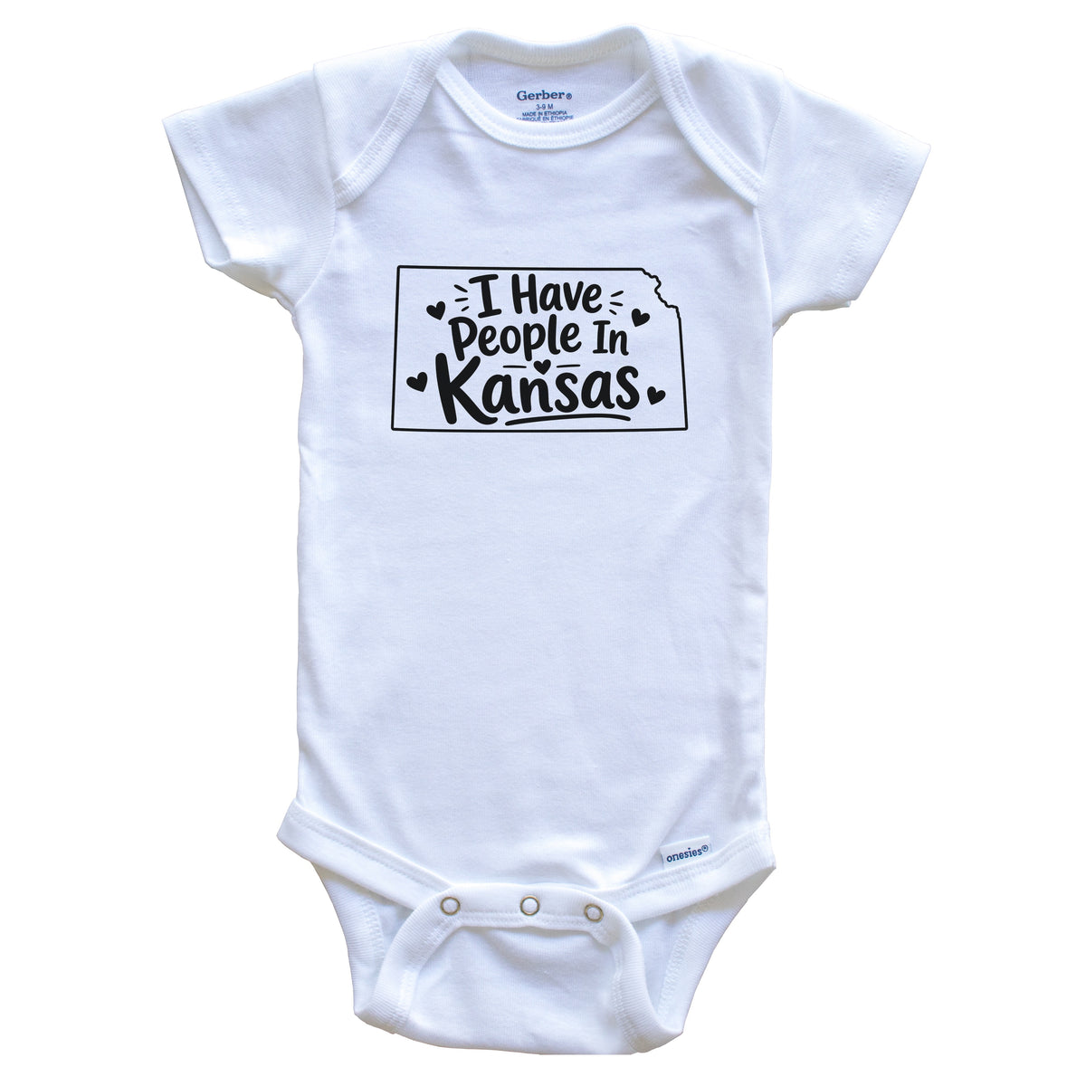 I Have People In Kansas Cute State Silhouette Baby Bodysuit