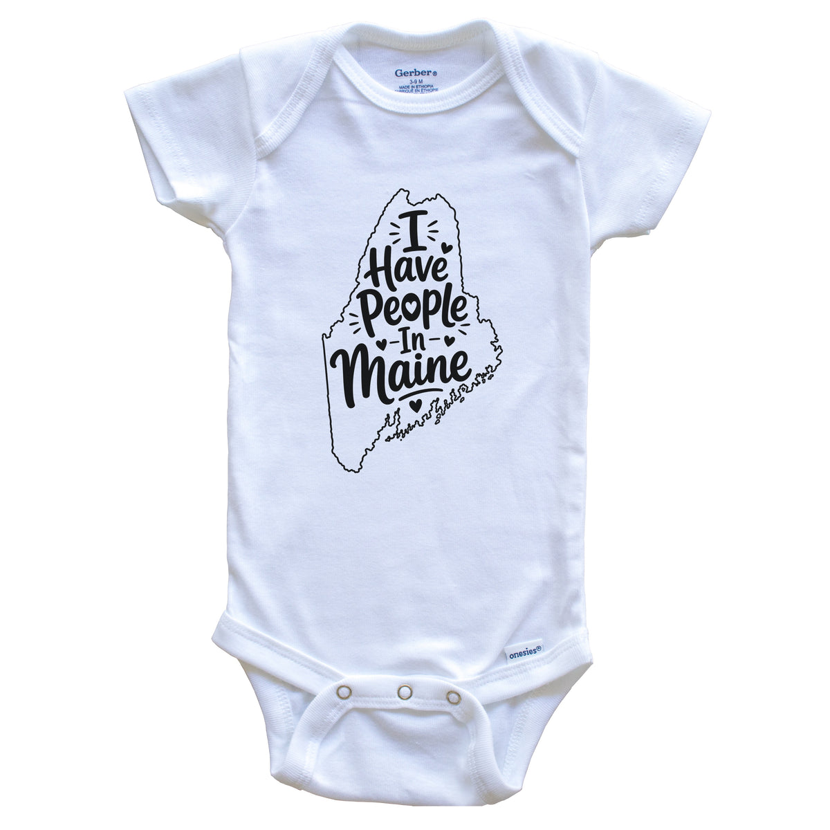 I Have People In Maine Cute State Silhouette Baby Bodysuit