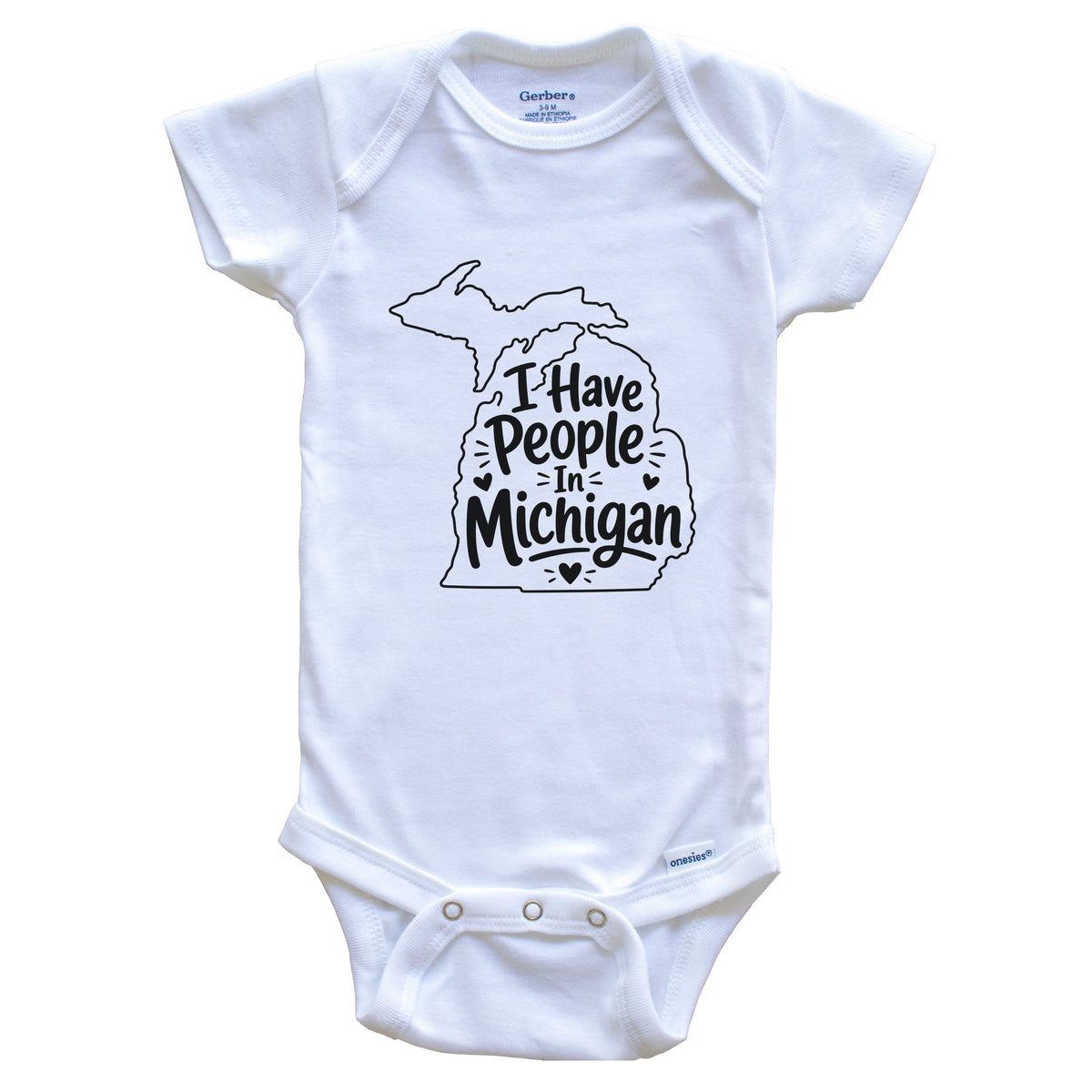 I Have People In Michigan Cute State Silhouette Baby Bodysuit