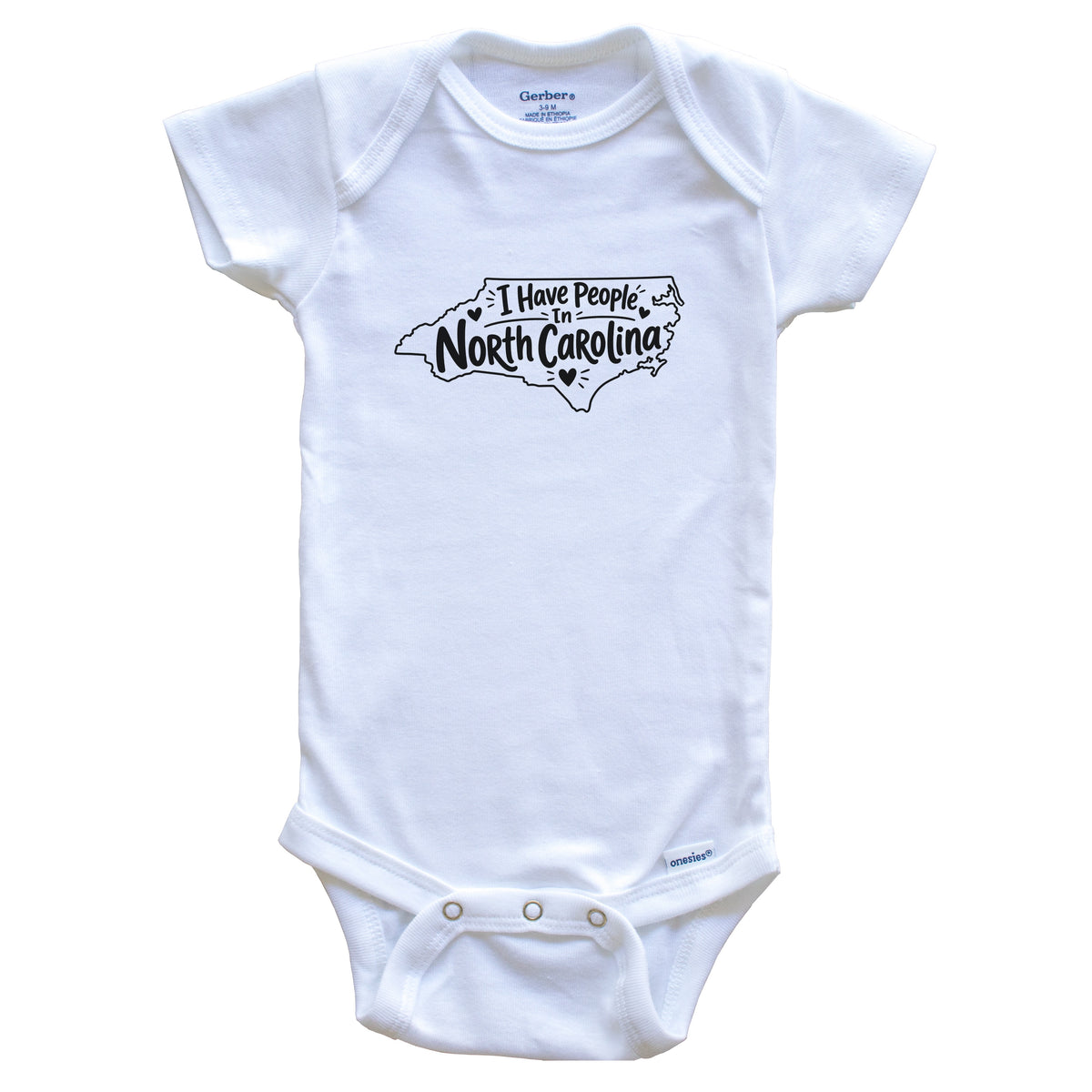 I Have People In North Carolina Cute State Silhouette Baby Bodysuit