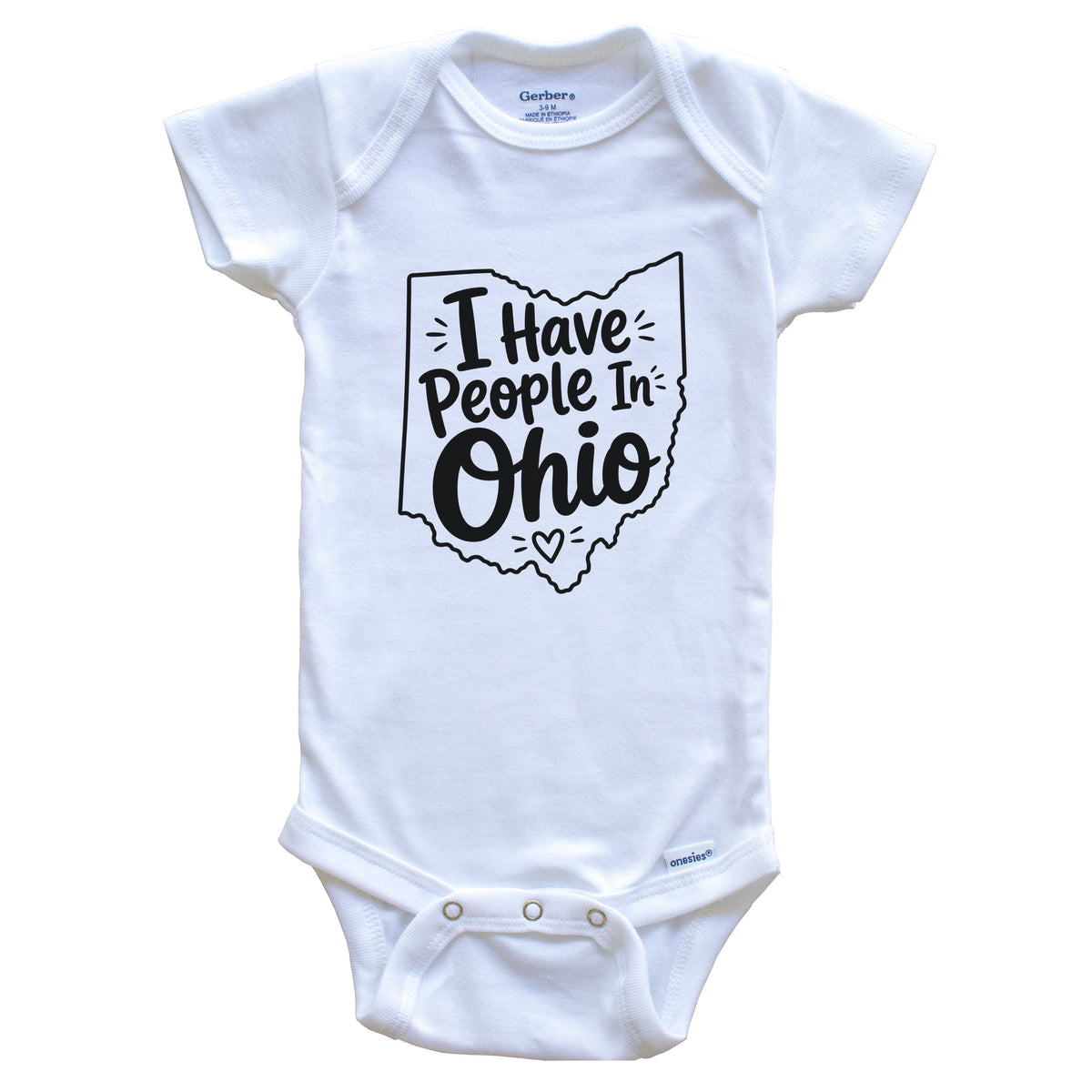 I Have People In Ohio Cute State Silhouette Baby Bodysuit