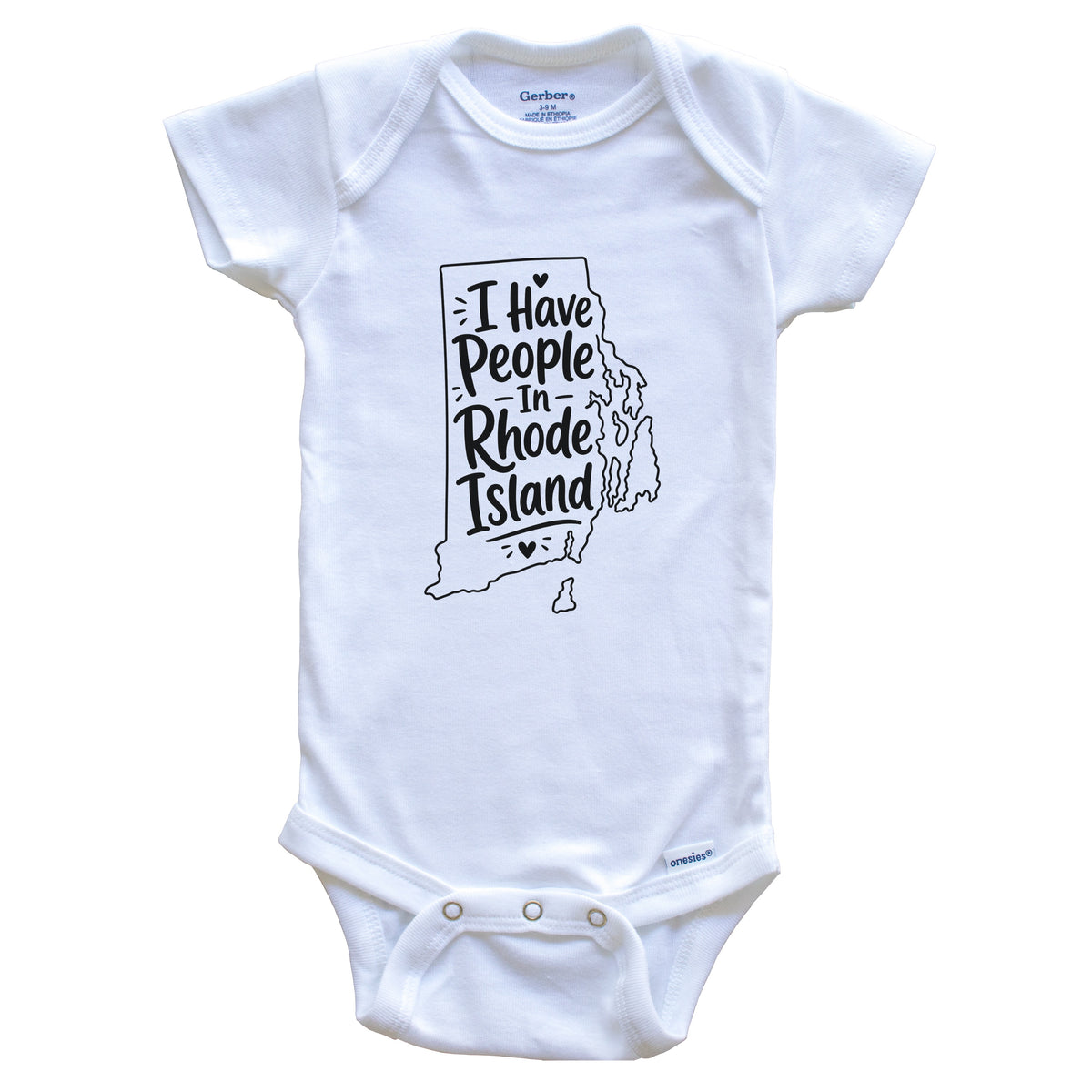 I Have People In Rhode Island Cute State Silhouette Baby Bodysuit