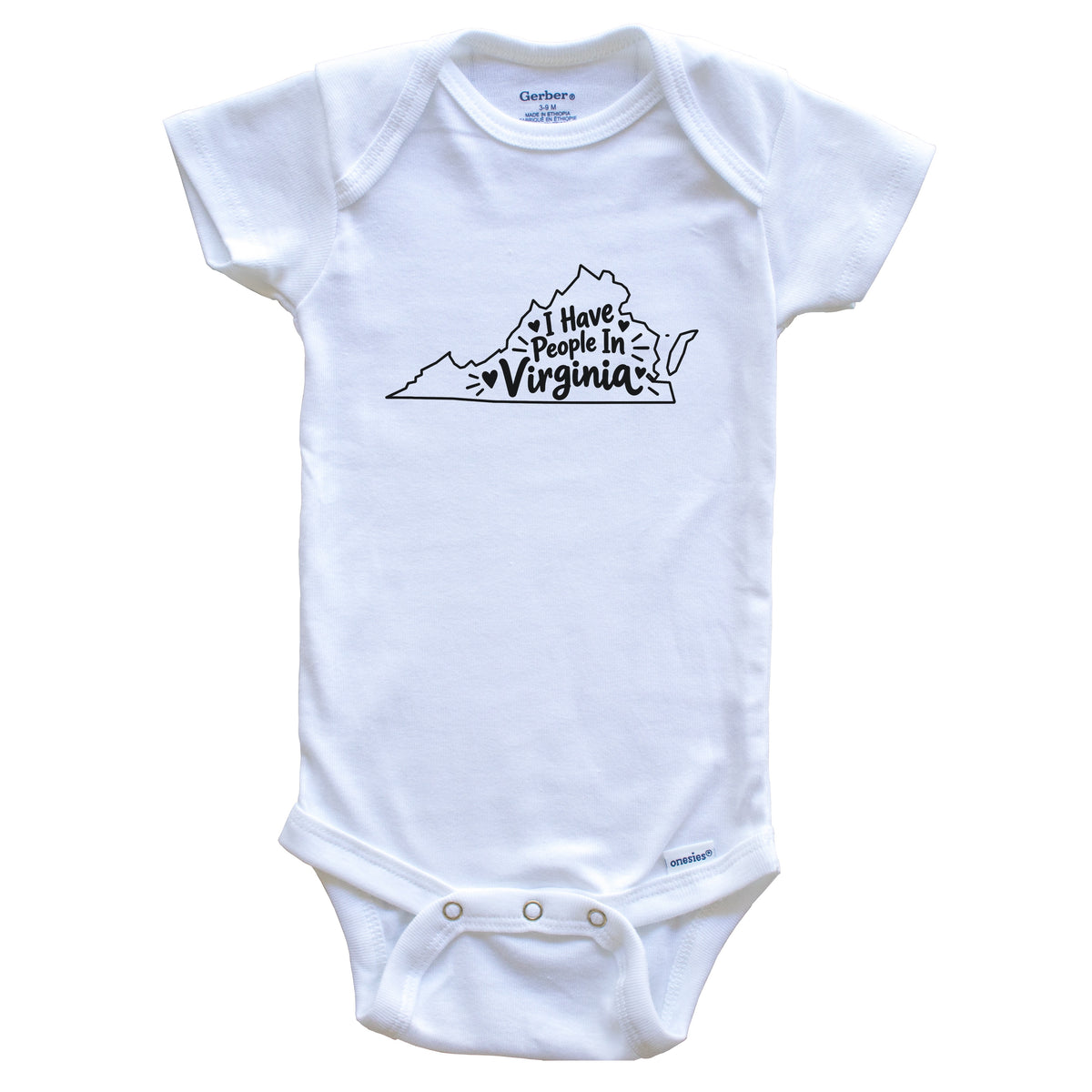 I Have People In Virginia Cute State Silhouette Baby Bodysuit