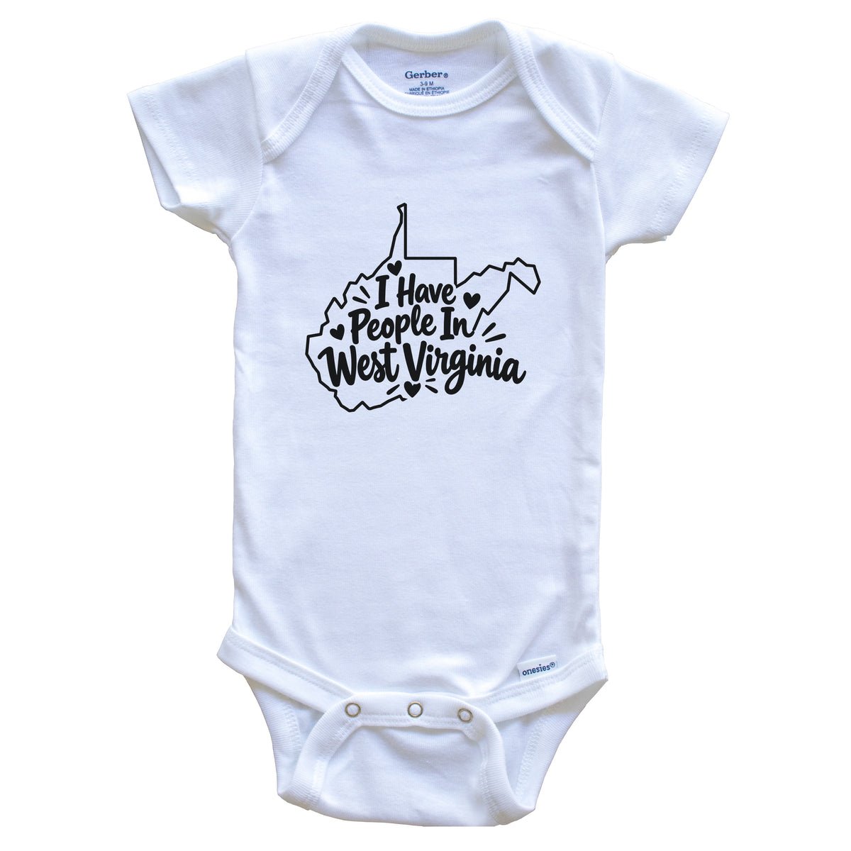 I Have People In West Virginia Cute State Silhouette Baby Bodysuit