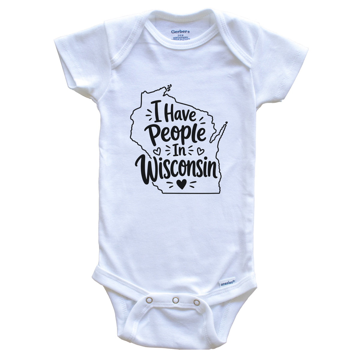 I Have People In Wisconsin Cute State Silhouette Baby Bodysuit