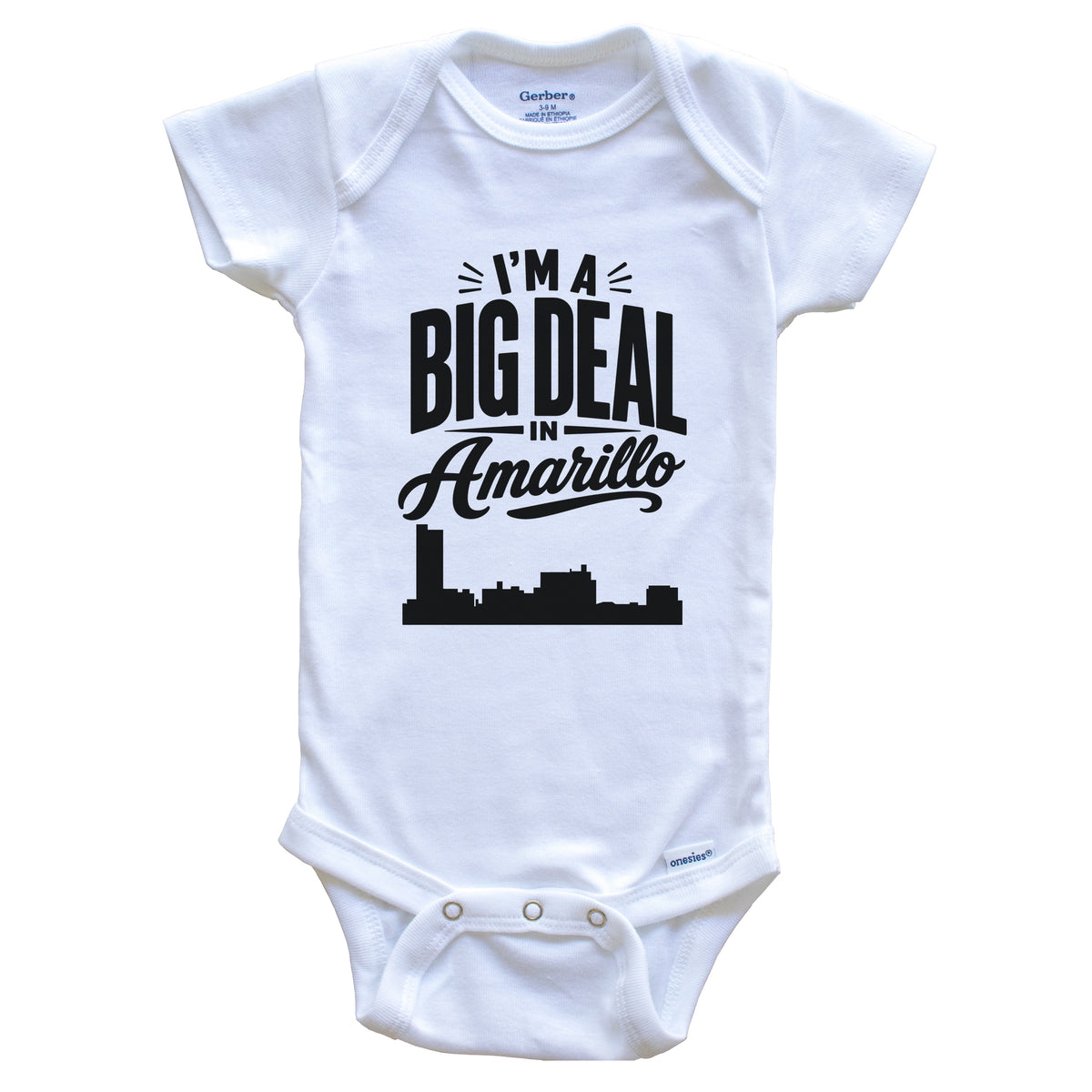I'm A Big Deal In Amarillo Texas Funny Skyline Baby Bodysuit