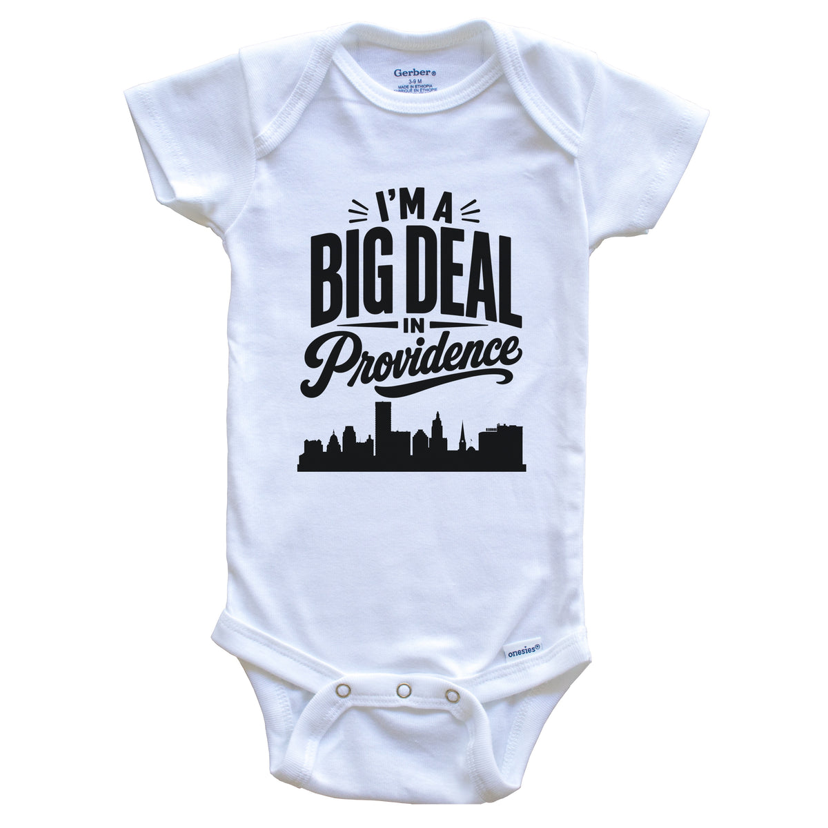 I'm A Big Deal In Providence Rhode Island Funny Skyline Baby Bodysuit