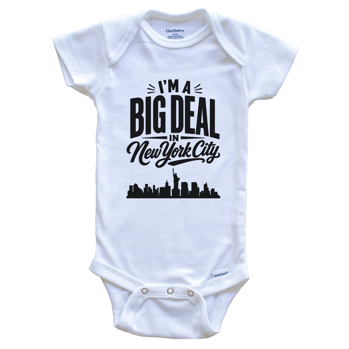 I'm A Big Deal In New York City Funny Skyline Baby Bodysuit