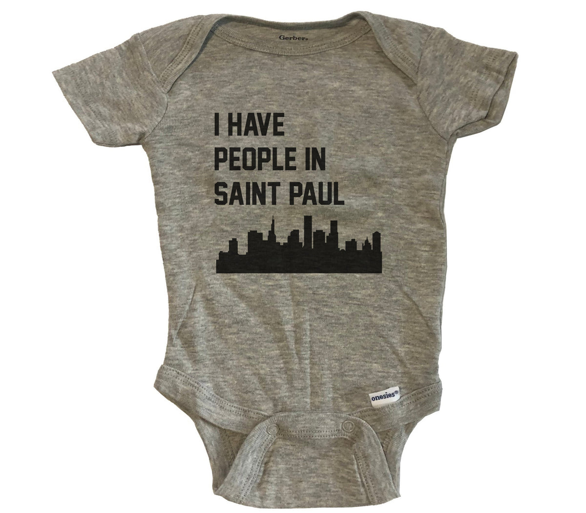 I Have People In Saint Paul Minnesota Skyline Baby Bodysuit - Grey