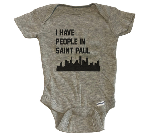 I Have People In Saint Paul Minnesota Skyline Baby Bodysuit - Grey