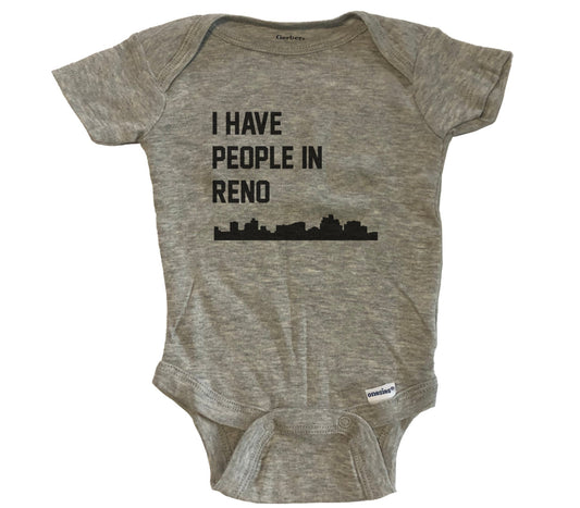 I Have People In Reno Nevada Skyline Baby Bodysuit - Grey