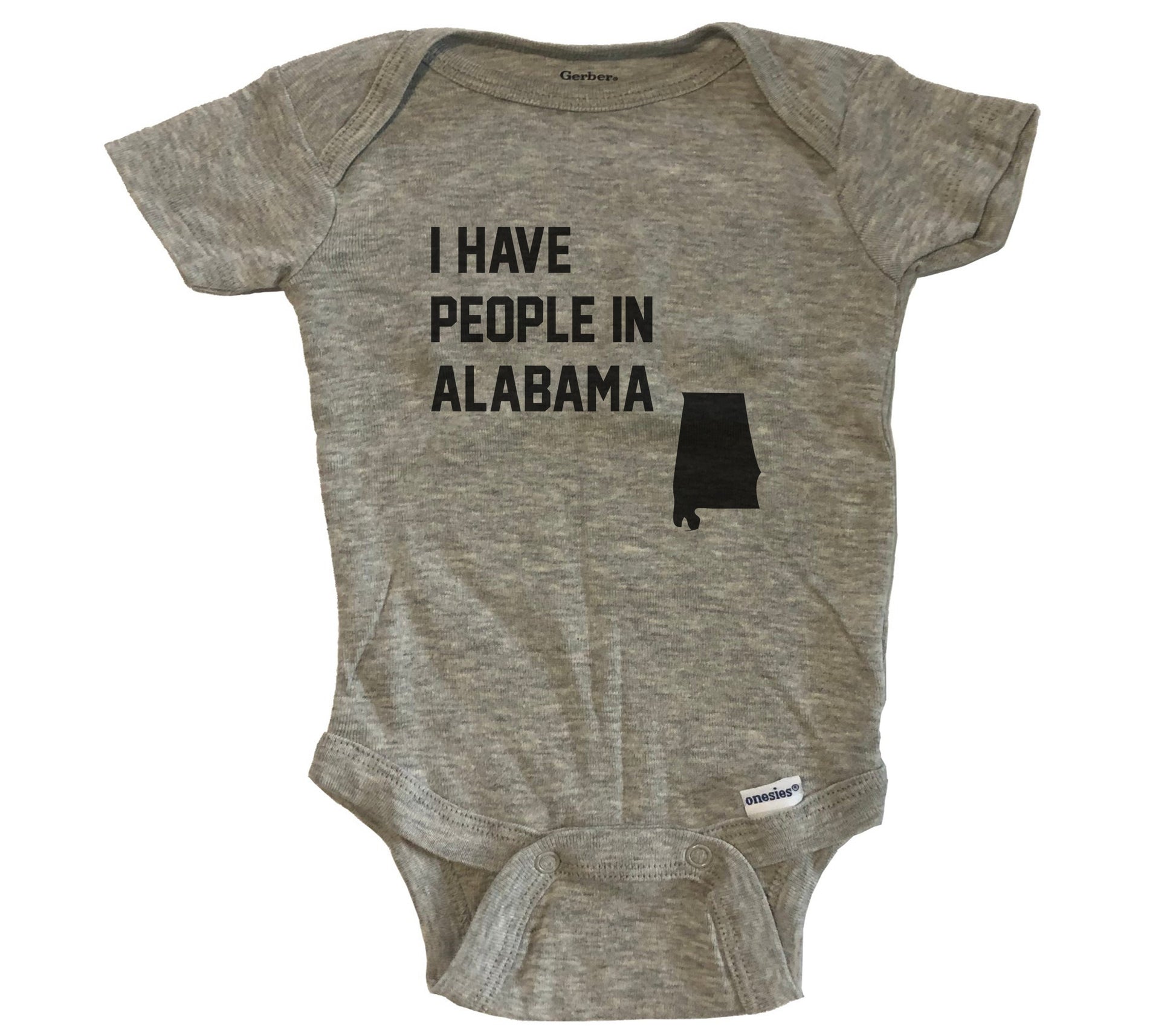 I Have People In Alabama Baby Bodysuit - Grey