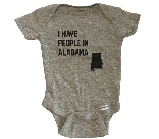 I Have People In Alabama Baby Bodysuit - Grey