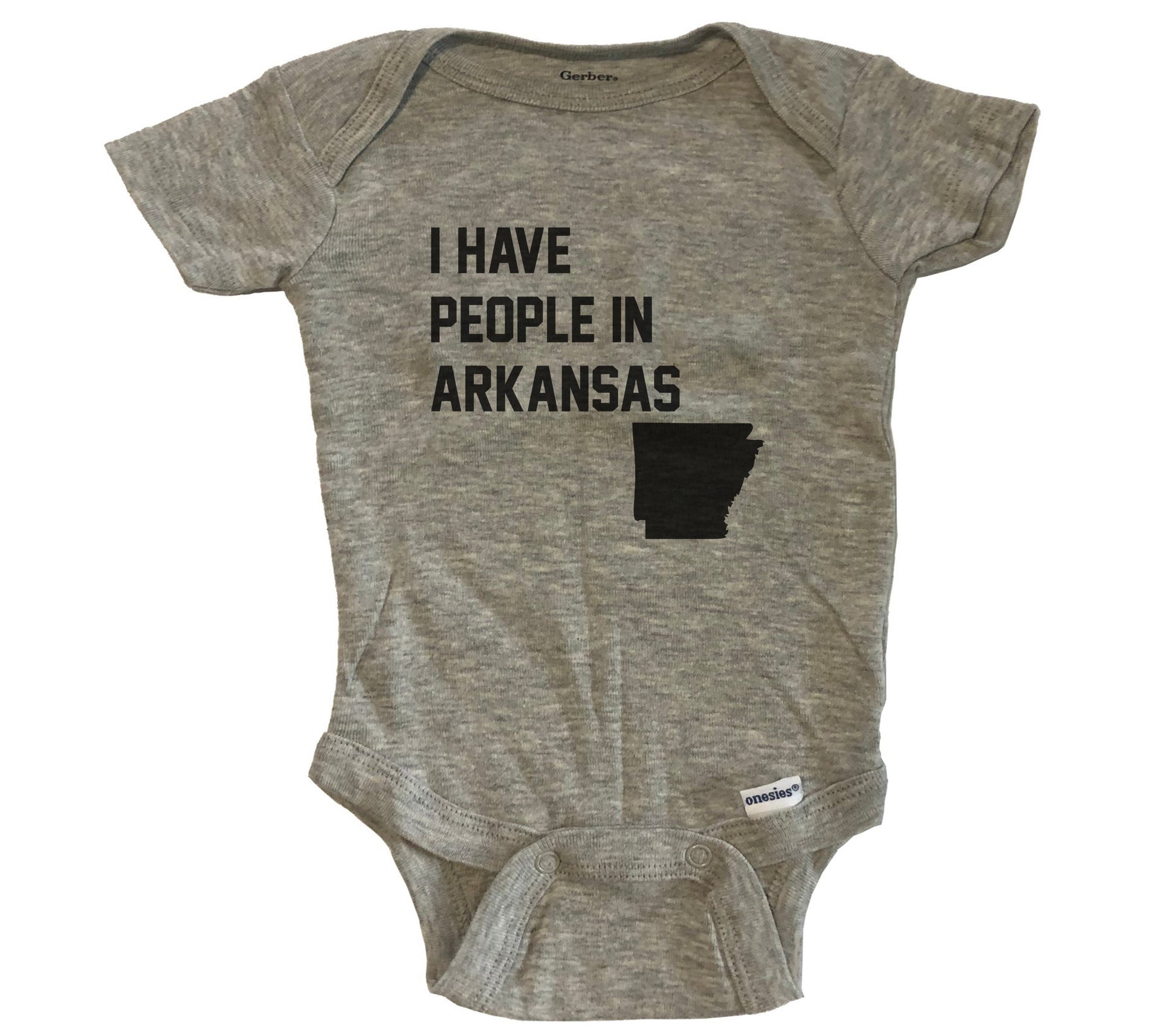 I Have People In Arkansas Baby Bodysuit - Grey
