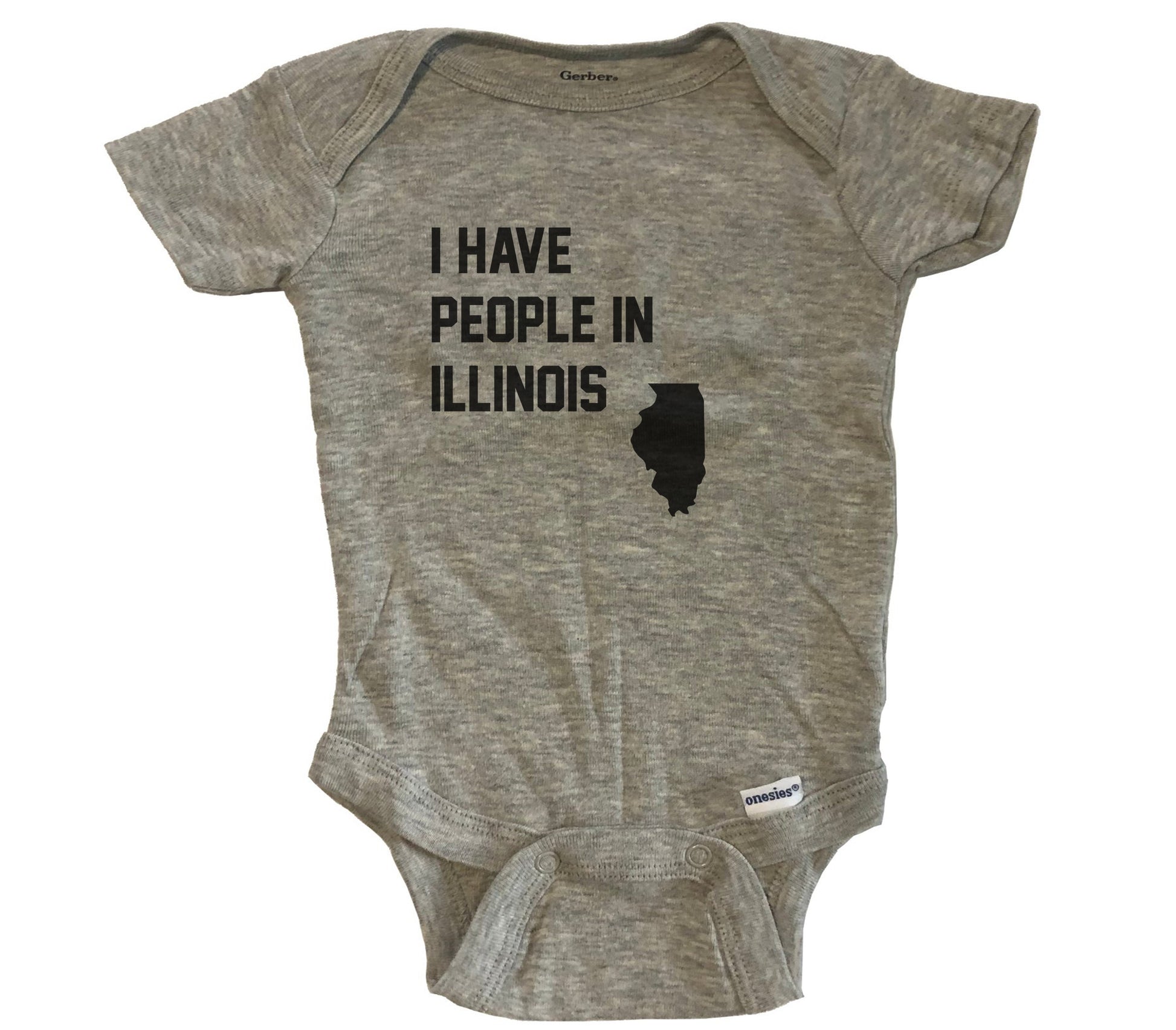 I Have People In Illinois Baby Bodysuit - Grey