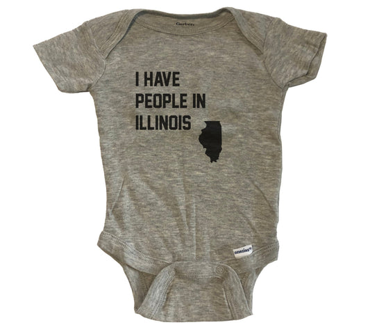 I Have People In Illinois Baby Bodysuit - Grey