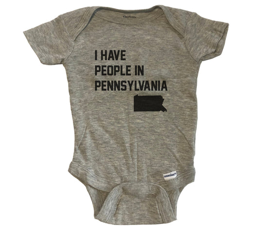 I Have People In Pennsylvania Baby Bodysuit - Grey