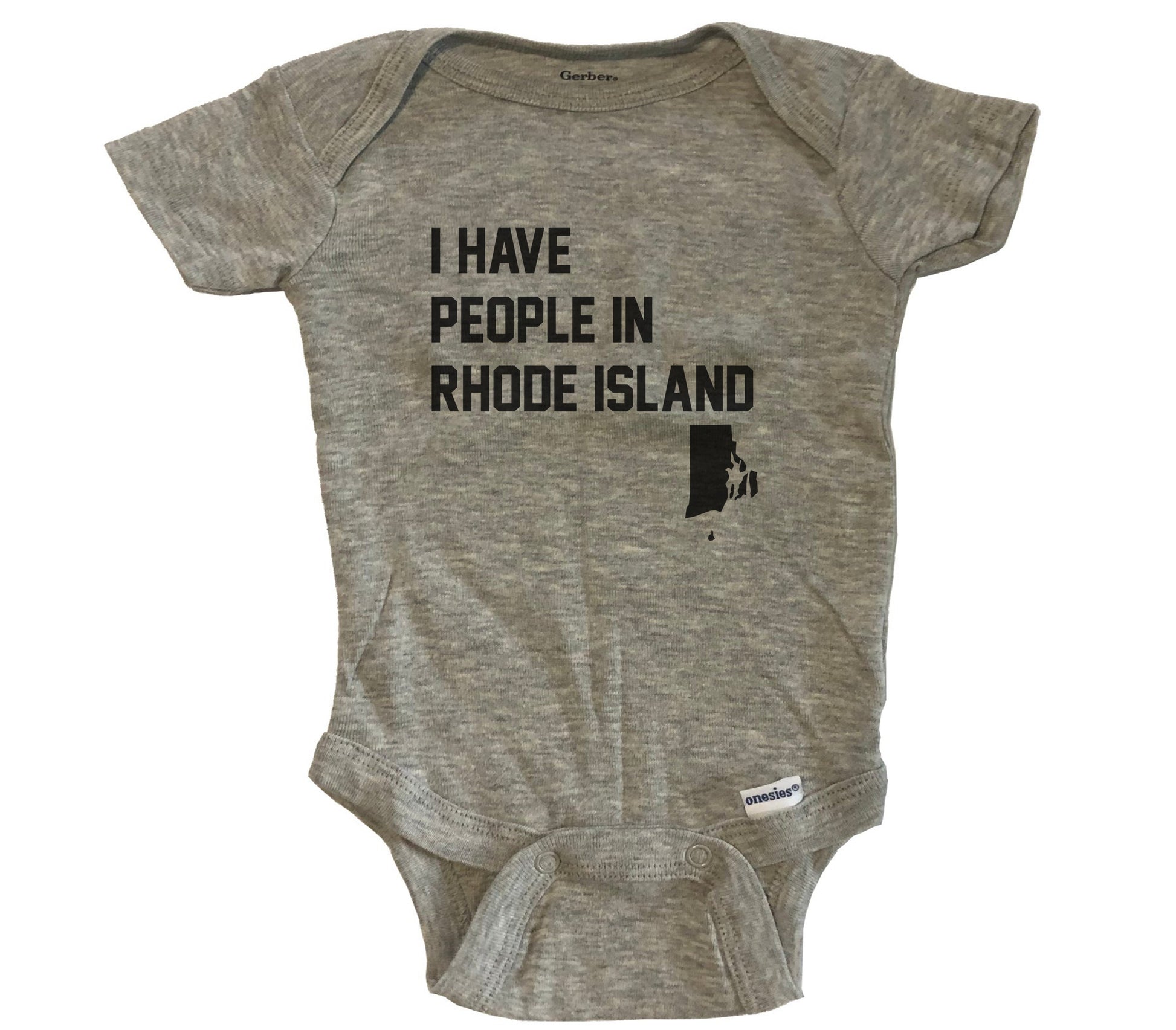 I Have People In Rhode Island Baby Bodysuit - Grey