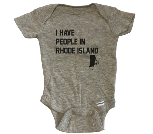 I Have People In Rhode Island Baby Bodysuit - Grey