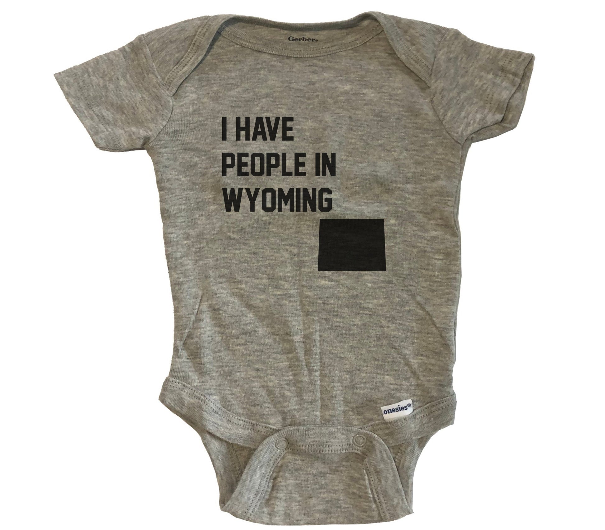 I Have People In Wyoming Baby Bodysuit - Grey