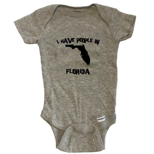 State Silhouette I Have People In Florida Baby Bodysuit - Grey