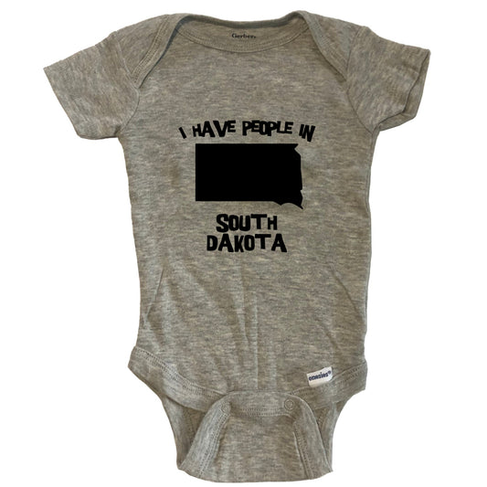 State Silhouette I Have People In South Dakota Baby Bodysuit - Grey