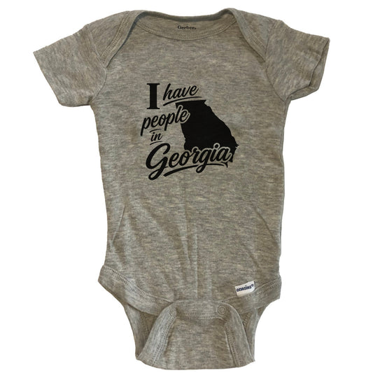 I Have People In Georgia Saying Baby Bodysuit - Grey