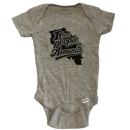 I Have People In Armenia Country Silhouette Baby Bodysuit - Grey