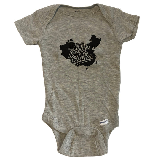 I Have People In China Country Silhouette Baby Bodysuit - Grey