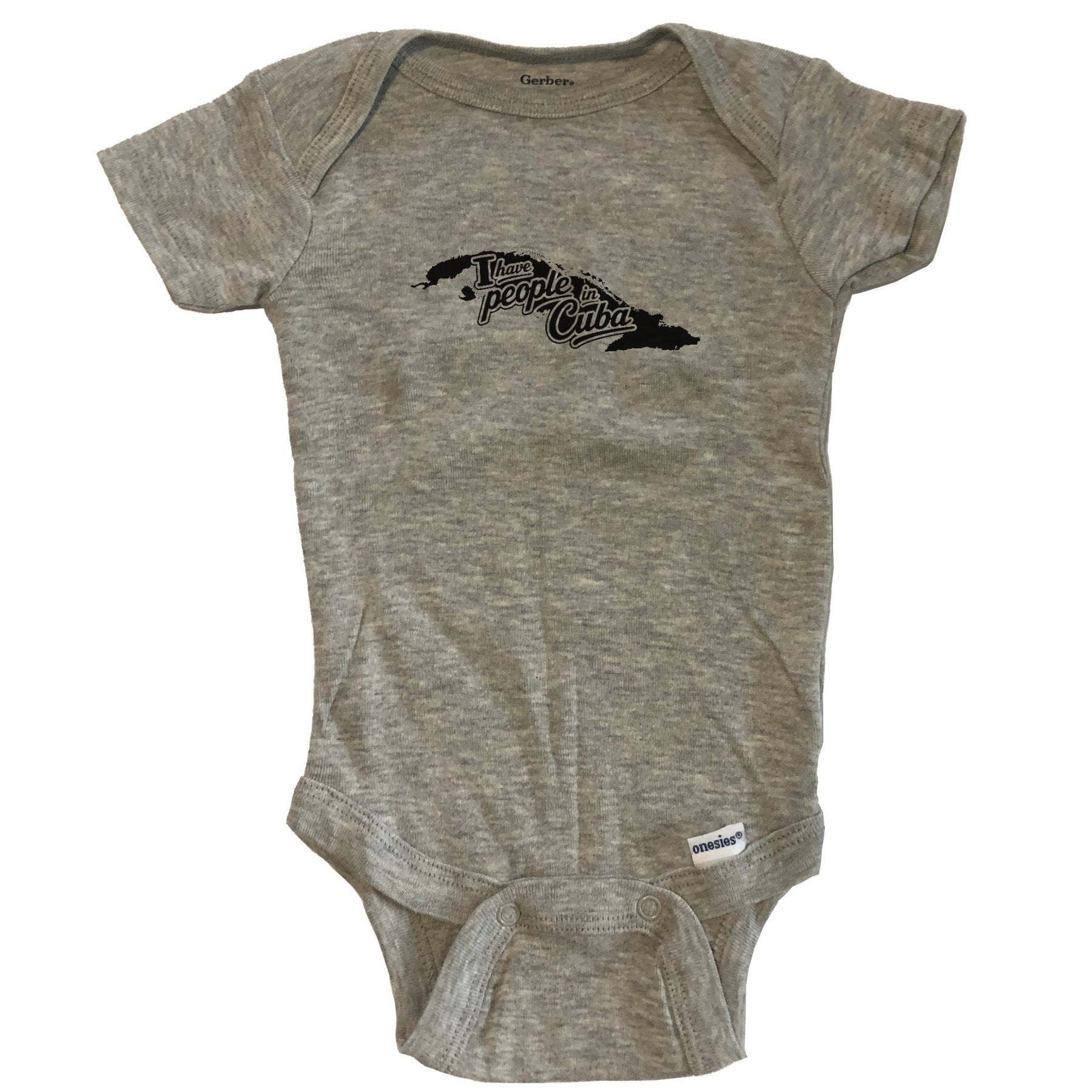 I Have People In Cuba Country Silhouette Baby Bodysuit - Grey