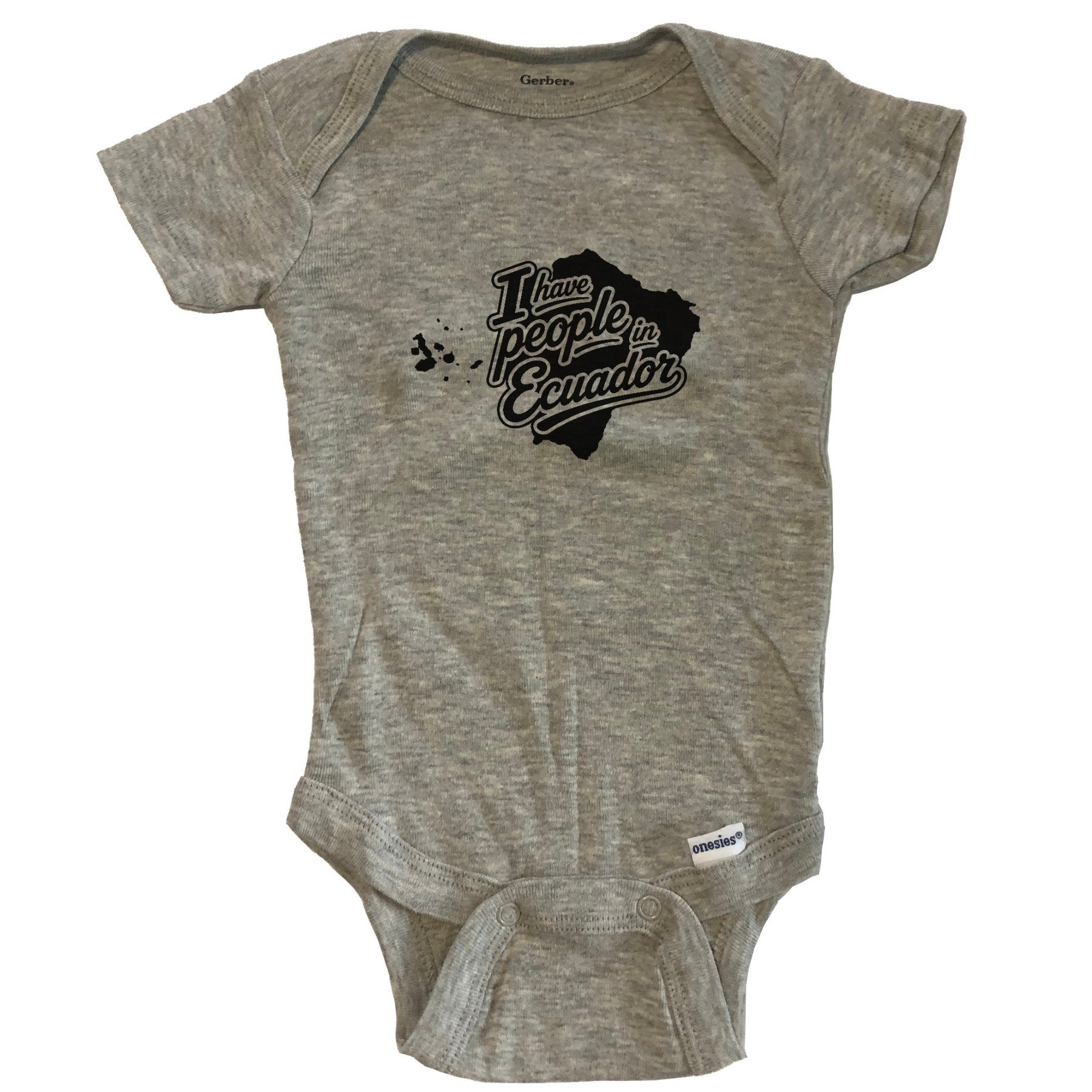 I Have People In Ecuador Country Silhouette Baby Bodysuit - Grey