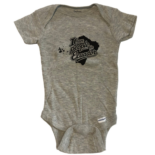 I Have People In Ecuador Country Silhouette Baby Bodysuit - Grey