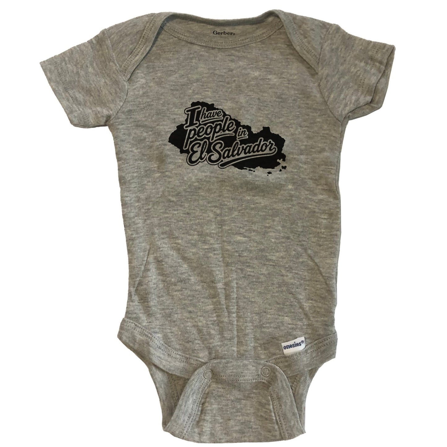 I Have People In El Salvador Country Silhouette Baby Bodysuit - Grey